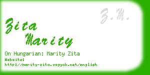 zita marity business card